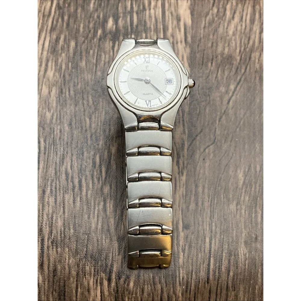 Festina Thin Women’s Watch Silver Tone New Battery 5.75